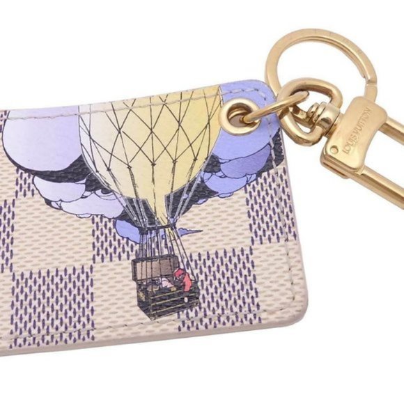Auth Louis Vuitton Damier Azur Illustre Keyring - Picture 1 of 12